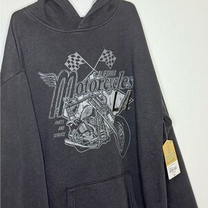 Black Racing Graphic Pullover Hoodie